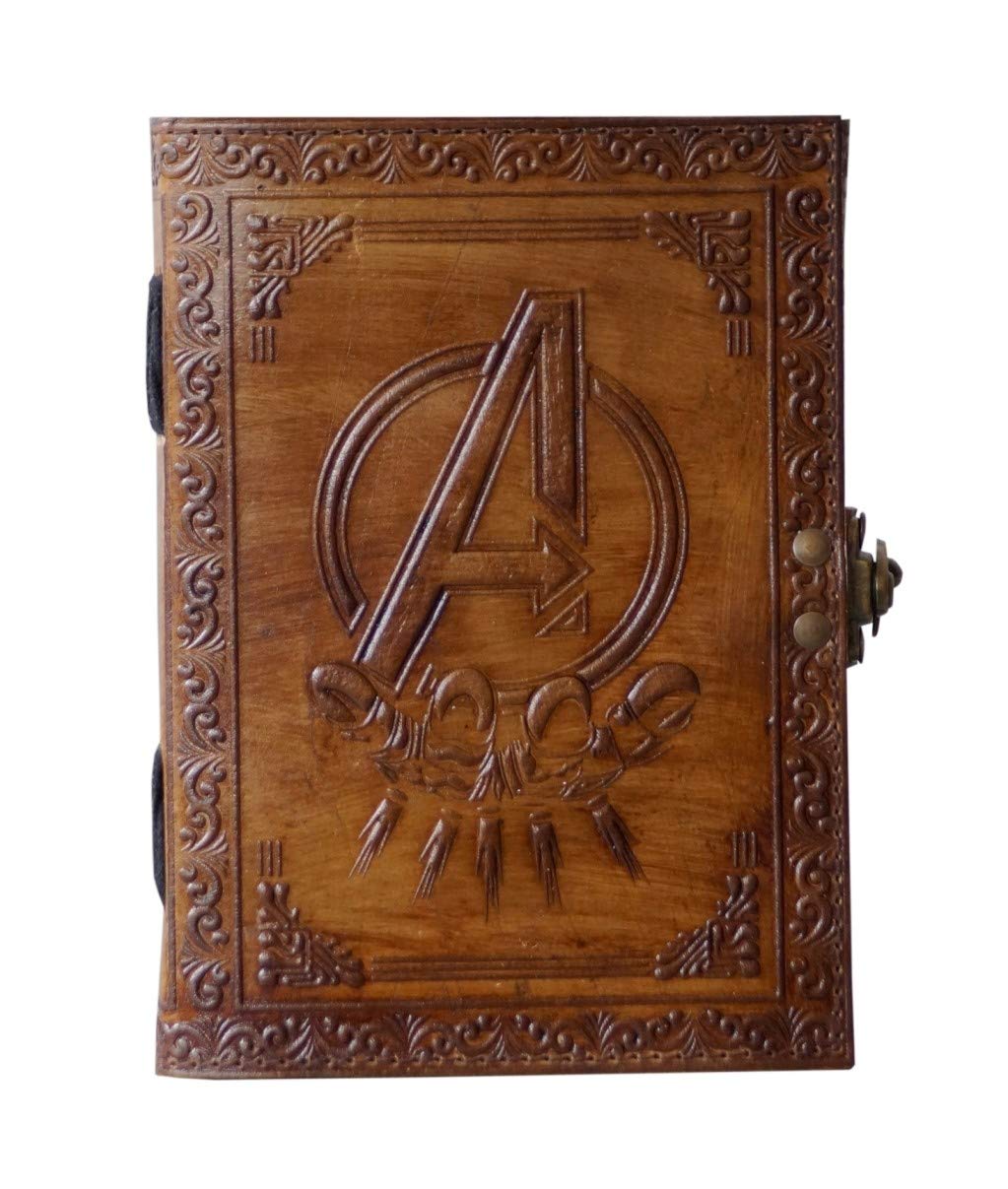 Avengers Marvels Logo Embossed Diary C- Lock Notebook & Sketchbook Handmade Leather Diary
