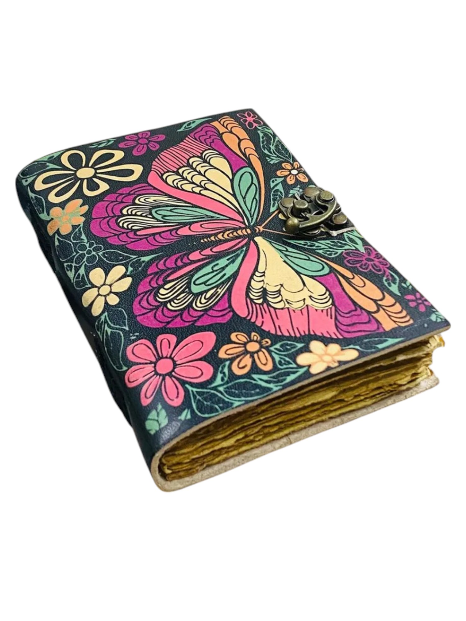 Leather Journal Butterfly printed Leather Dairy, Wedding gift, Notebook, Deckle Page Leather Sketchbook, Dream Journal, Personalized Gift.