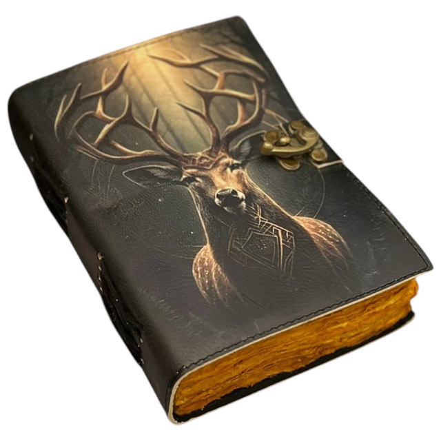 Grimoire journal - Leather Print journal - Blank spell book of shadows, wiccan, book of lovers gifts, gift for him her